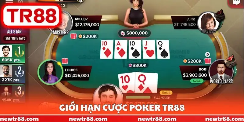Giới hạn cược Poker TR88