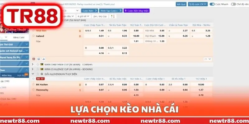 Lựa chọn kèo nhà cái