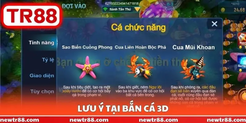 Lưu ý tại bắn cá 3D